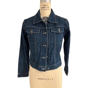 Stooker Denim Vintage Jacket‎ Women's Blue Jean Button Front Long Sleeve Small